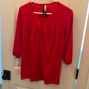 ❤️ 6 for 20 ❤️  Kensie Red Blouse size XS button front